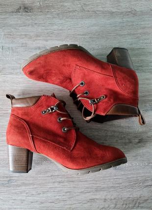 Черевики  ботильйони на каблуку marco tozzi