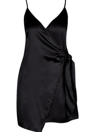 Сукня на запах комбінація на бретельках святкова атласна