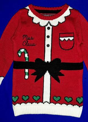 Красивый новогодний удлиненный свитерок)"yd"(2-3)