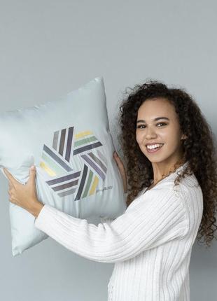 Подушка декоративна rain з вишивкою тм ideia 50х50 см м`ята/simplicity