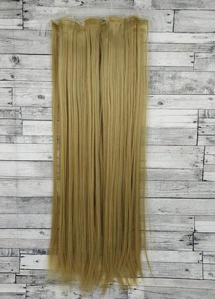 6270 трессы блонд прямые ровные волосы на заколках термо 60см №15