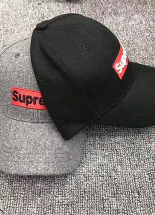Зимняя шерстяная кепка бейсболка supreme оригинал