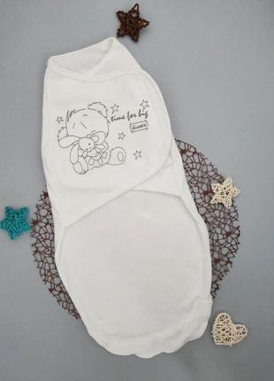 Пеленка - кокон для новорожденных на липучке с кнопками интерлок 0-3 мес.