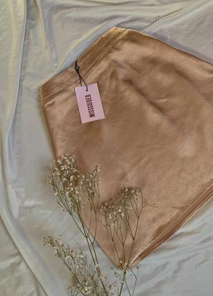 Атласна юбка пудрового кольору від missguided 💗3 фото