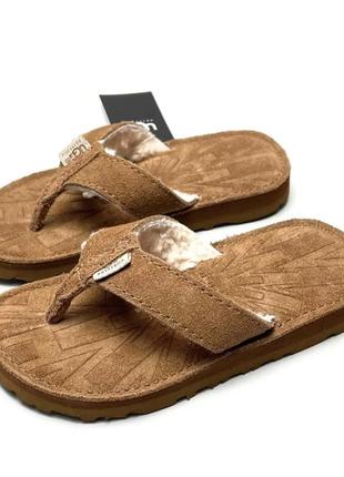 Шльопанці шльопкі капці ugg оригінал! замша вовна, хутро руді коричневі беж р.37-38