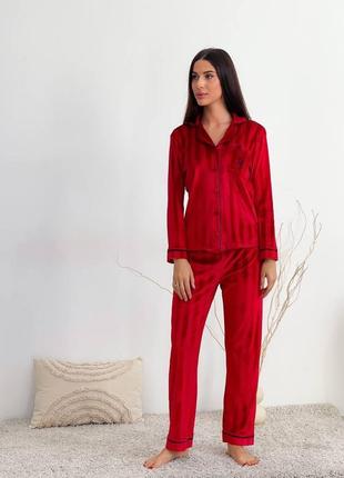 Піжама жіноча червона оксамитова піжама victoria's secret