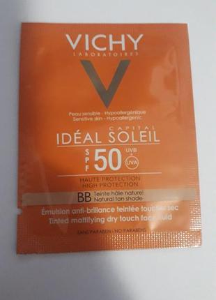 Vichy capital soleil bb tinted dry touch face fluid spf 50 солнцезащитный крем для лица.