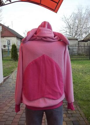 ( 46 р) флисовый свитер кофта женская на молнии с капюшоном б / у8 фото