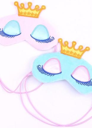 Маска для сна шелковая "принцесса голубая". повязка на глаза детская. наглазная маска для женщин10 фото