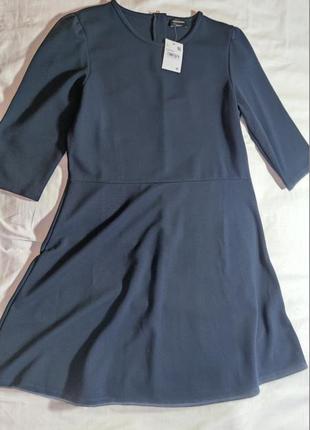 Жіноча однотонна сукня, класика yessica (c&a), розмір l, темно синій1 фото