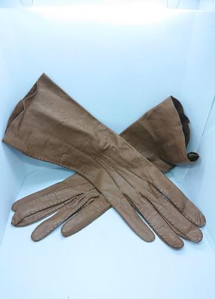 Довгі шкіряні рукавички bohny без підкладки1 фото