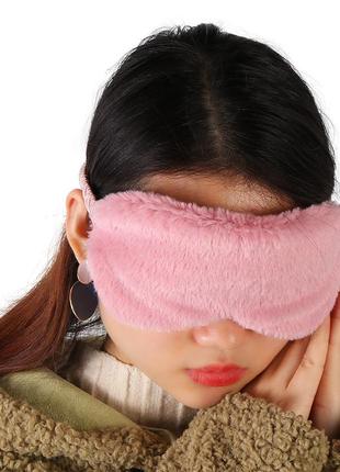 Маска для сну плюшева "plush червона 1". пов'язка на очі дитяча. наглазна маска жіноча8 фото