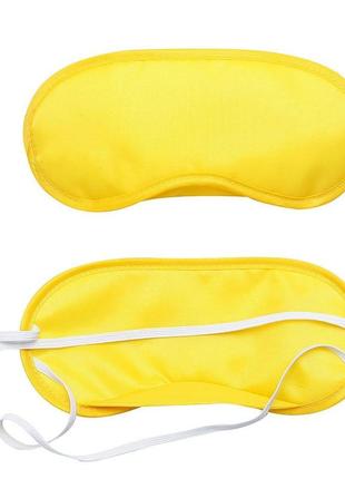 Маска для сну шовкова "однотонна жовта" пов'язка на очі для жінок дітей. наглазна маска