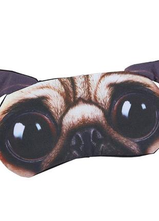 Удобная маска для сна "3d мопс" повязка на глаза детская. наглазная маска женская мужская