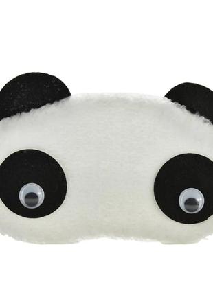 Маска для сна плюшевая "панда - 3". повязка на глаза детская. наглазная маска для женщин4 фото