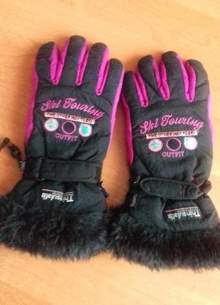 Лыжные женские перчатки размера l/7.