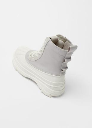 Zara зимние термо ботинки в треккинковом стиле4 фото