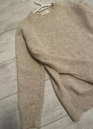 Фірмовий вовняний в’язаний светр оверсайз 80% вовна шерсть шерстяний9 фото