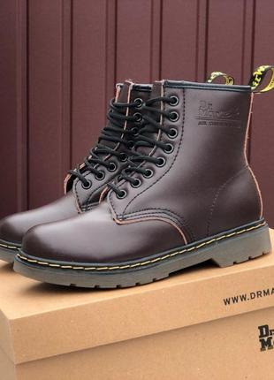 Зимові черевики dr. martens 1460 темно коричневі1 фото