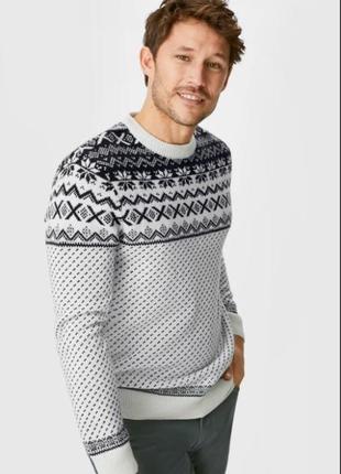 Фирменный мужской свитер с шерстью c&a
