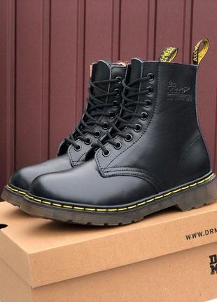 Черевики жіночі dr. martens 1460 хутро зимові чорні / черевики жіночі мартенси мартенси чорні1 фото