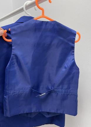 Піджак і желетка синього кольору4 фото