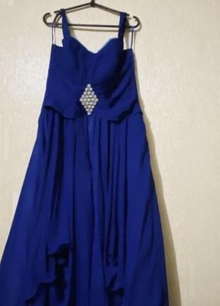 Платье вечернее выпускной синее лето размер 46-48