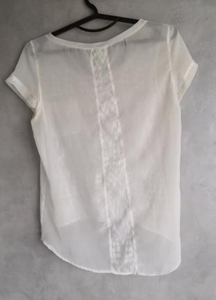 Блуза bershka легкая футболка кремовая белая3 фото
