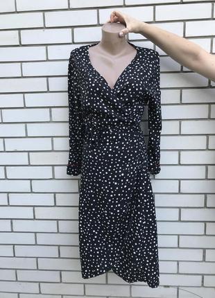 Чорна сукня в горошок на запах,віскоза,великий розмір, only