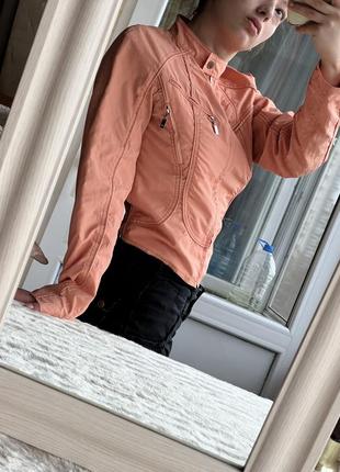 Курточка моди 2000-х років, персикового кольору5 фото