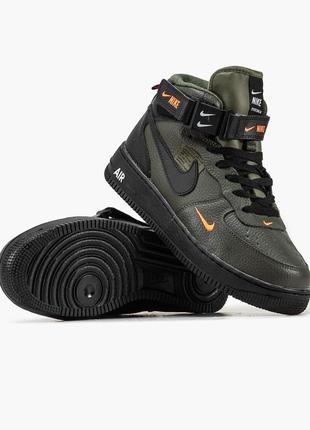 Мужские кожаные кроссовки с мехом nike air force 1 lv8 mid  хутро#найк