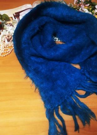 Нереально класний вязаний мохеровий об"ємний шарф вовна мохер большой шарфик новий теплий зимний2 фото