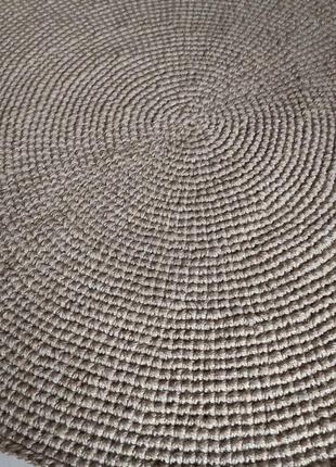 Великий круглий плетений килим. джутоий килимок5 фото