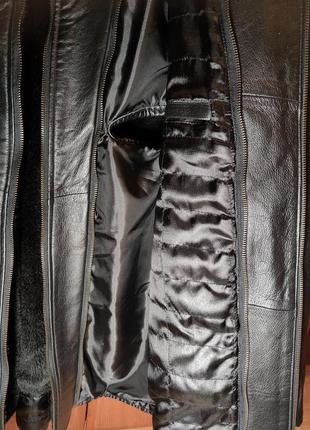Кожаная куртка с мехом 2 в 1 осень/зима (натуральная кожа)7 фото