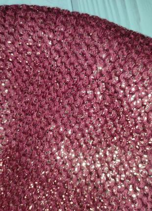 Шапка бордо з напиленням з натуральним бомбоном2 фото