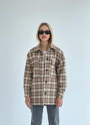Кашемірова сорочка у клітинку твід