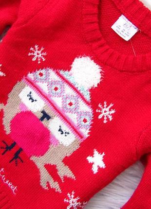 Теплая вязаная тепла в'язана кофта свитер светр джемпер новогодний новорічний новый год f&f4 фото