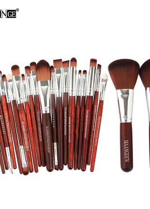 Набор кистей для макияжа maange makeup brush set wood коричневый (22шт)2 фото