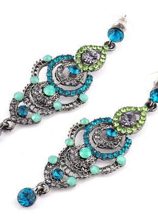 Серьги голубые сг3125-1 длина 6,5см