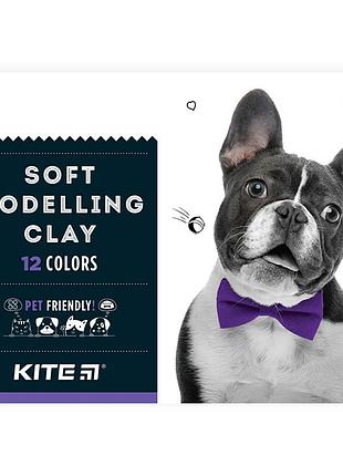 Пластилін восковий, 12 кольорів, 240 г. kite dogs