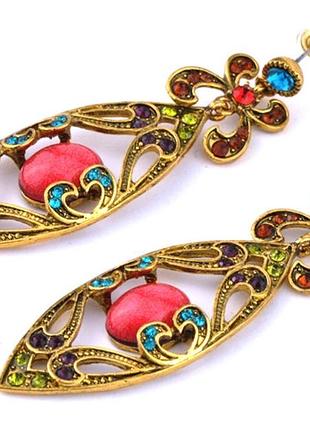Сг1856-3 серьги длина 7см