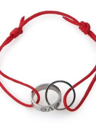 Красный безразмерный браслет, веревочка с подвеской, тонкая веревочка на руку