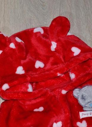 Комплект george 3-6 мес. мишка teddy тедди плюшевый халат пижама пижамка халатик с халатом детский классный теплый махровый банный набор человечек4 фото