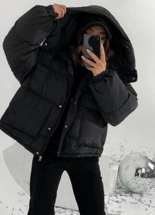 Тепла куртка пуховик в стилі zara відмінна якість🥰2 фото
