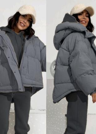 Тепла куртка пуховик в стилі zara відмінна якість🥰6 фото