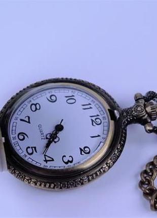 Часы карманные на цепочке кварцевые байк цвет-бронза арт. 030982 фото