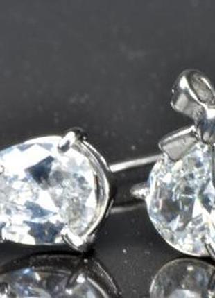 Сережки гвоздики з кристаллом сг3900-2-2