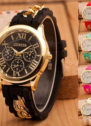 Жіночі силіконові години яскравого кольору женева2 фото