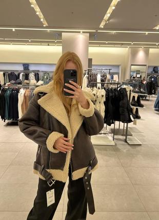 Коричнева дублянка zara! оригінал, португалія!