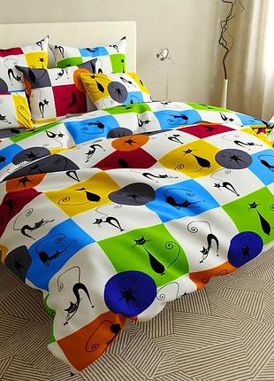 Постеля напівторна кота gold lux. повторна постільна бязь